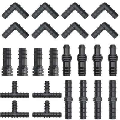 Tropfbewässerungs-Set, 100-teilig, für 16 mm Schlauch, schwarz