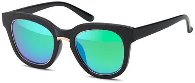 Produktbild von styleBREAKER Nerd Sonnenbrille mit breitem Kunststoff Rahmen und Metall umrandeten Oval Flachgläsern, Kunststoff Bügel, Damen 09020082