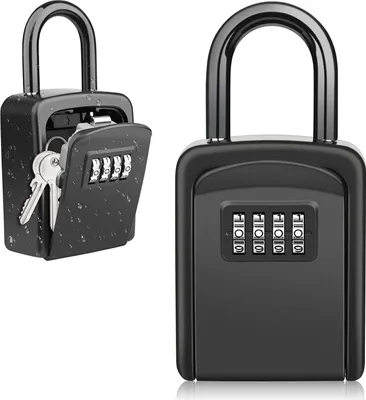 Produktbild von Schlüsselkasten mit Zahlenschloss - Schlüsselkasten für außen mit Code - Schlüsselbox mit Code - Schlüsselkasten mit Code