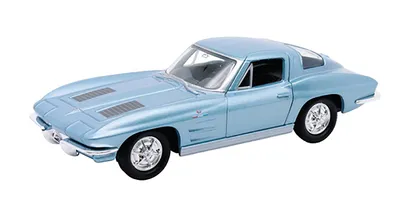 Produktbild von Chevrolet Corvette 1963 Modellauto aus Metall Modell Auto Spielzeugauto 94 (Hellblau-Metallic)