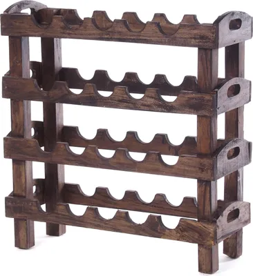 Obrázok produktu pre Drevený stojan na víno "RUSTIC" tmavohnedý