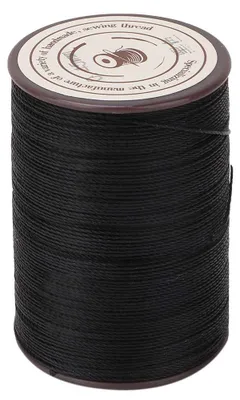 Gewachster Nähfaden, Polyester, 160 m, schwarz, für Leder & DIY