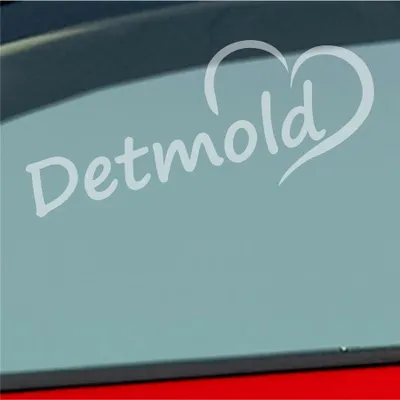 Produktbild von Auto Aufkleber Detmold Herz Stadt City Liebe Love Heimat 19x8 cm Milchglas Sticker Heckscheibenaufkleber