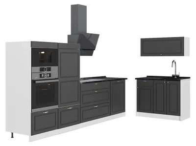 Imagen del producto de Cocina Vicco Fame-Line Antracita-Oro Landhaus/Blanco 380 cm sin encimera, Model 64119