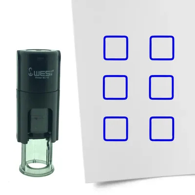 Produktbild von CombiCraft Selbstfärbender Stempel 'Checkbox' in der Farbe Blau, Ø10mm