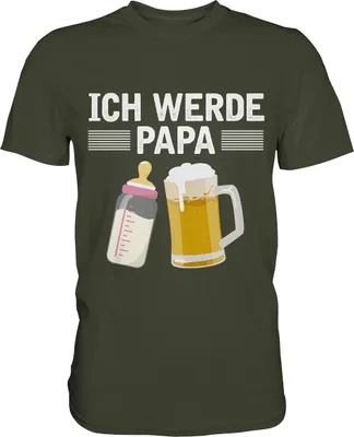 Produktbild von Ich werde Papa Herren Premium T-Shirt – Urban Khaki / L