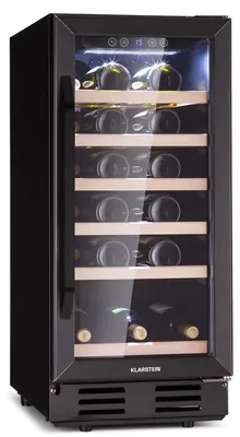 Obrázek produktu pro Klarstein vinotéka, slim, 1 zóna, skleněné dveře, UV ochrana, 5-18 °C, 31 lahví