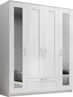 Produktbild von Kleiderschrank >Lepini< in Weiß, Dekorfolie - 156x191x50cm (BxHxT)