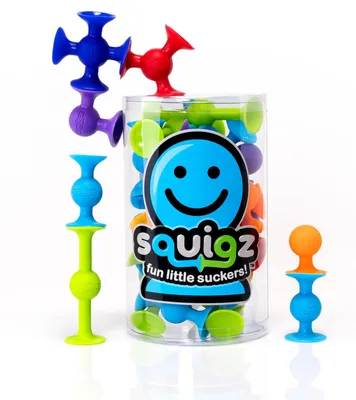 Produktbild von Fat Brain Squigz Starter 22-teiliges Set, Vorschulspielzeug für Kinder, Saugspielzeug-Set, Sortier- und Stapelspielzeug, Vorschul-Badespielzeug, innovatives Spielzeug für Kinder ab 3 Jahren und älter.