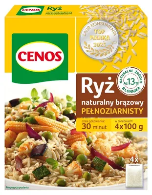 Image de Cenos Riz brun naturel, grains entiers 400 g (4 x 100 g)