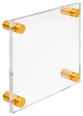 Produktbild von Firmenschild Namensschild Acrylglas 150x150 mm – inkl. 4 Alu-Abstandshalter 13x19 mm, Gold, Türschild