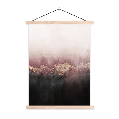 Produktbild von MuchoWow® Textilposter Glitter - Gold - Abstrakt 40x53 cm mit holzfarbenen Rahmen - Schlafzimmer