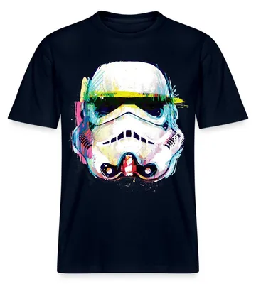Produktbild von Star Wars Stormtrooper Portrait Artsy-Look Relaxed Fit Uni T-Shirt, M, Navy