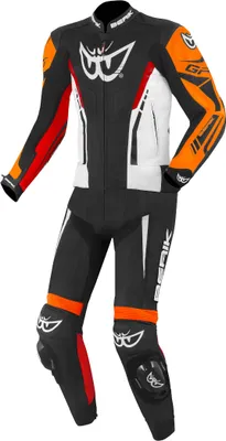 Image de Combinaison cuir moto 2 pièces Berik Monza, noir/blanc/rouge/orange, 52