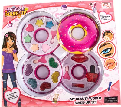 Produktbild von Kinder Schminkset Mädchen Make-up Koffer Donut Form Kosmetik Set Spielzeug Beauty Geschenkbox