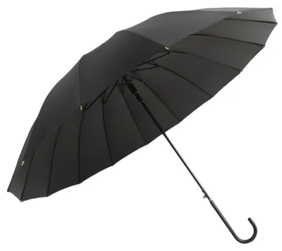 Produktbild von Langstieliger Regenschirm, Sonnenschutz, großer Schirm, aus Perkussionsgewebe, Fasern, Gummi und Eisen
