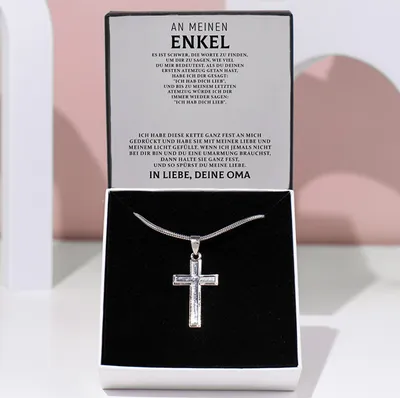 Produktbild von Halskette mit Kreuz-Anhänger für Herren - An meinen Enkel -  ZAC_MENCROSS