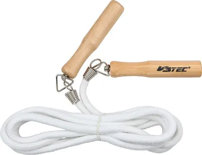 Produktbild von V3Tec Springseil mit Holzgriff VPE 5 Stück weiß