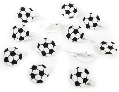 Produktbild von Logbuch-Verlag 12 Fußballklammern Fußballdeko für Kindergeburtstag WM Party EM Fußball Deko Partydeko Kinder Junge Mädchen Mitgebsel Fußballverein