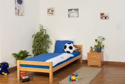 Produktbild von Einzelbett / Jugendbett Markus Buche Vollholz massiv Natur inkl. Rollrost - 90 x 200 cm