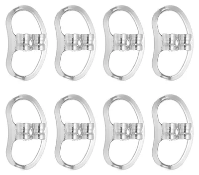 Ohrringhalter Metall, Schmetterlingsverschluss, silber, 8 Stück