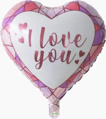 Produktbild von Folienballon Herz 45 cm, I love you pink weiß