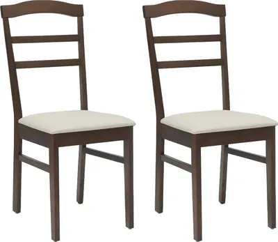 Imagen del producto de vidaXL: Juego de 2 sillas de comedor, madera de caucho maciza, color marrón claro