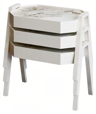 Obrázek produktu pro Elegantní bílý dřevěný konferenční stolek v moderním stylu