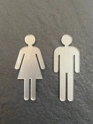 Produktbild von WC-Schild, Toilettenschild "Frau + Mann" (klein)