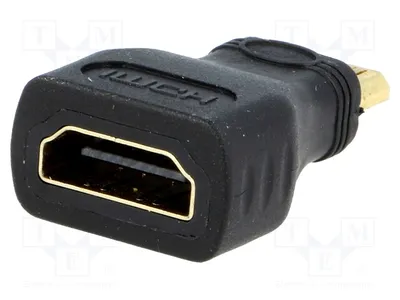 Image de 1 adaptateur : connecteur HDMI femelle, connecteur Mini HDMI mâle, compatible HDMI, DVI et DisplayPort