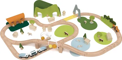 Produktbild von Classic World - Eisenbahnset natur - 105x67x20cm - ab 3 Jahre