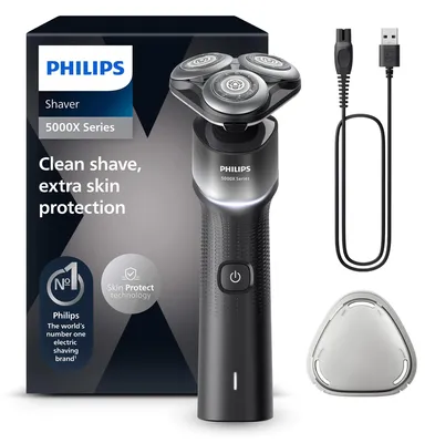 Obrázek produktu pro Philips Shaver 5000X series X5004/00 Holicí strojek pro mokré a suché holení, Rotační holicí strojek, Modrá, PowerCut, Replace every 2 yrs with SH30, 2 rok/roky, Baterie