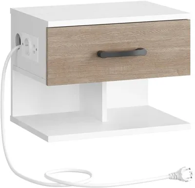 Obrázek produktu pro Azomor® – nástěnný noční stolek s integrovanou nabíječkou a úložným prostorem