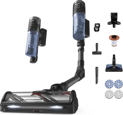 Produktbild von Rowenta X-Force Flex 12.60 Neo, Cordless Stick Vacuum Cleaner, Allergy Aqua, Deep-Cleaning Power, 2-in-1-Stabstaubsauger, Beutellos, Blau, Grau, Rechteckig, Trocken&Nass, Filterung