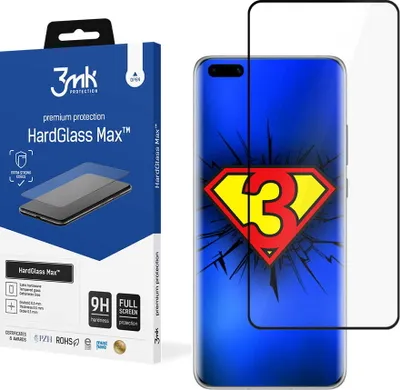 Produktbild von 3mk Display Gehärtetes Glas HardGlass Max für Huawei P40 Pro + 5G 0,3mm 9H
