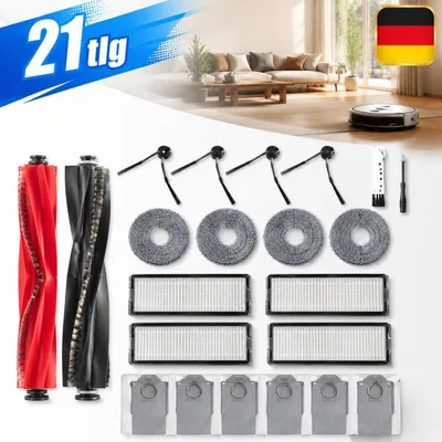Productafbeelding van 21-delige hoogwaardige accessoire set voor Roborock Qrevo Curv stofzuigrobots, vervangingsonderdelen