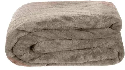 Produktbild von Unyqoos® Kuscheldecke in Nerz-Optik, 150 x 200 cm, 100% Polyester,  Standard 100 , Taupe‑Grau, ca. 1150 g