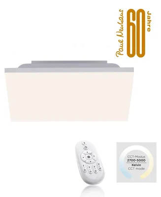 Zdjęcie produktu dla Plafon LED kwadratowy z pilotem CANVAS biały 20W Odcienie bieli 1340lm metal wym:7x29,5x29,5cm IP20 Paul Neuhaus