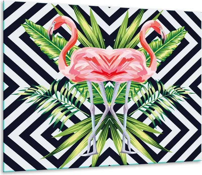 Produktbild von Herdabdeckplatten Glaskeramikkochfeld-Abdeckung Spritzschutz Glas 60x52cm Flamingo