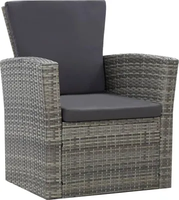 Produktbild von vidaXL 4-tlg. Garten-Lounge-Set mit Kissen Poly Rattan Grau