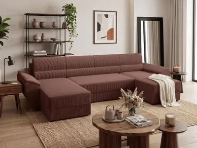 Produktbild von U-förmiges Schlafsofa TAVERO 321x140, dunkelrosa Poso 29