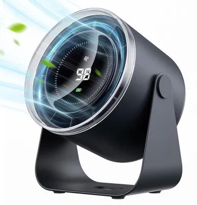 Obrázek produktu pro Ventilátor – stolní ventilátor – nastavitelný úhel – tichý provoz – 100 rychlostí s digitálním displejem – nabíjecí – určený pro domácnost, kancelář a cestování