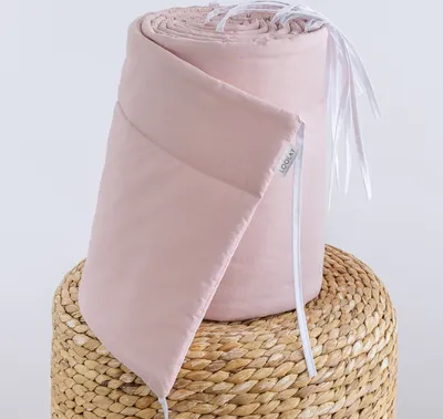 Produktbild von ROSA Altrosa 100% Baumwolle 420 x 30 cm BETTUMRANDUNG Babybett Austattung Babyausstattung Nestchen Bettschlange. Handgenähnt von LOOLAY®