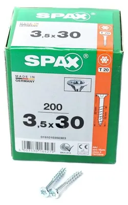 Produktbild von SPAX Senkkopfschraube WIROX Teilgewinde T20 3,5x30 VPE 200
