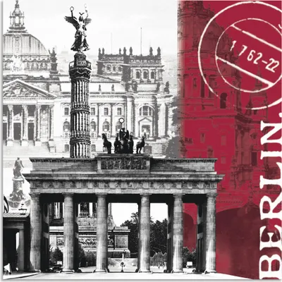Produktbild von ARTland Wandbild Alu für Innen & Outdoor Berlin I Größe: 30x30 cm
