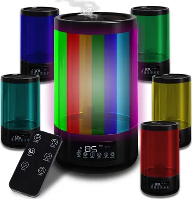 Produktbild von Luftbefeuchter Diffuser 4.5 l Aroma Air Humidifier Ultraschall Raumbefeuchter Elektrisch Duftlampe Aromatherapie Öle Diffusor Büro Yoga Schwarz Retoo