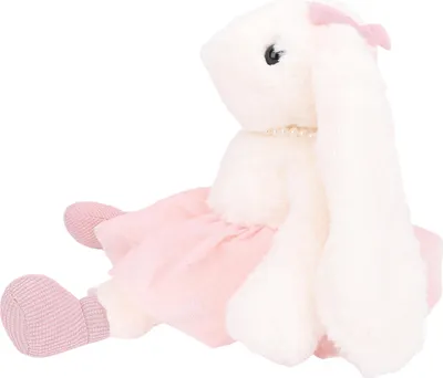 Image de Lapin-princesse en peluche, fait main, longue oreille, élégante poupée de lapin pour petites filles, rose