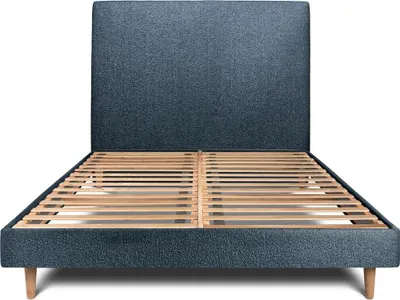 Productafbeelding van Bed met gestoffeerd hoofdeinde – Bouclé-stof - 135x190 cm