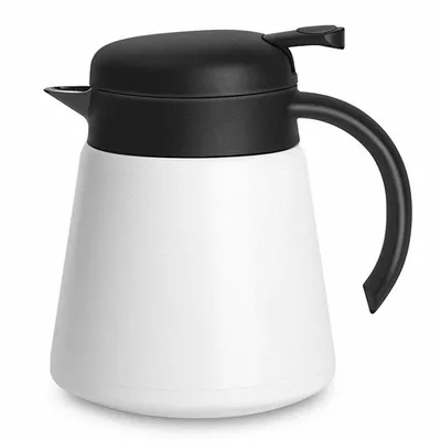 Produktbild von 0.8L Thermoskanne 304 Edelstahl Doppelwand Vakuum Isolierte Kaffee Topf Kaffee Thermos, Kaffee Plunger, Saft/Milch/Tee Isolierung Topf (Weiß)