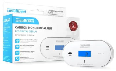 Kohlenmonoxidmelder mit LCD, 10 Jahre Batterie, CO-Alarm